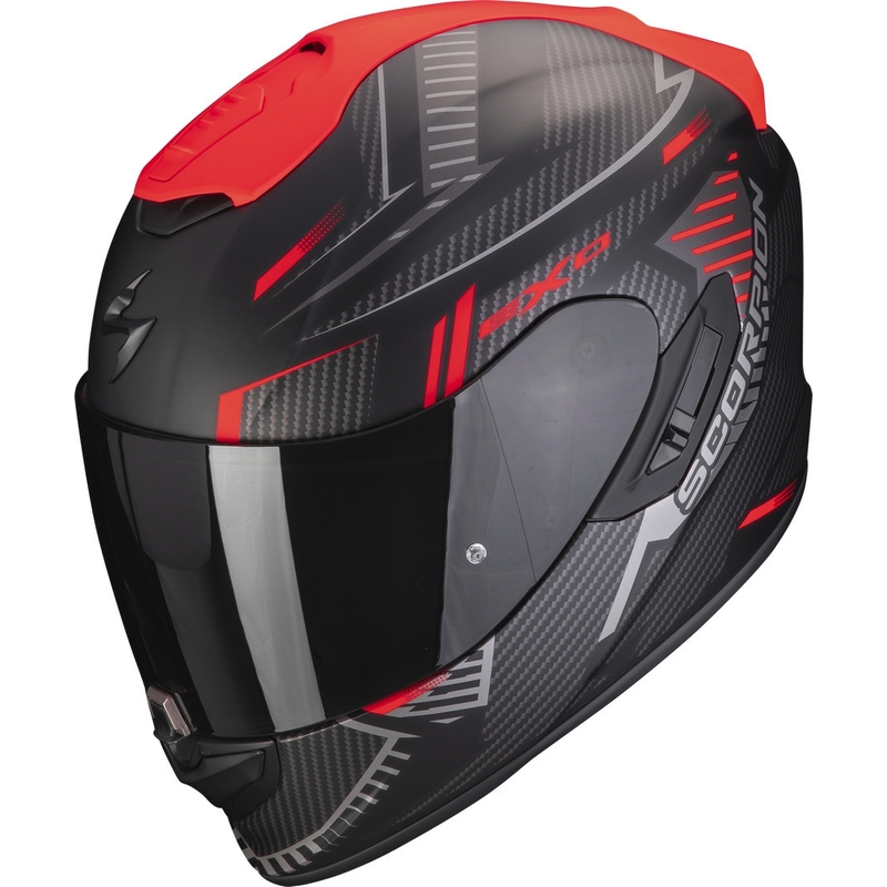 Casque moto intégral Scorpion EXO-1400 EVO Air Shell noir-rouge mat