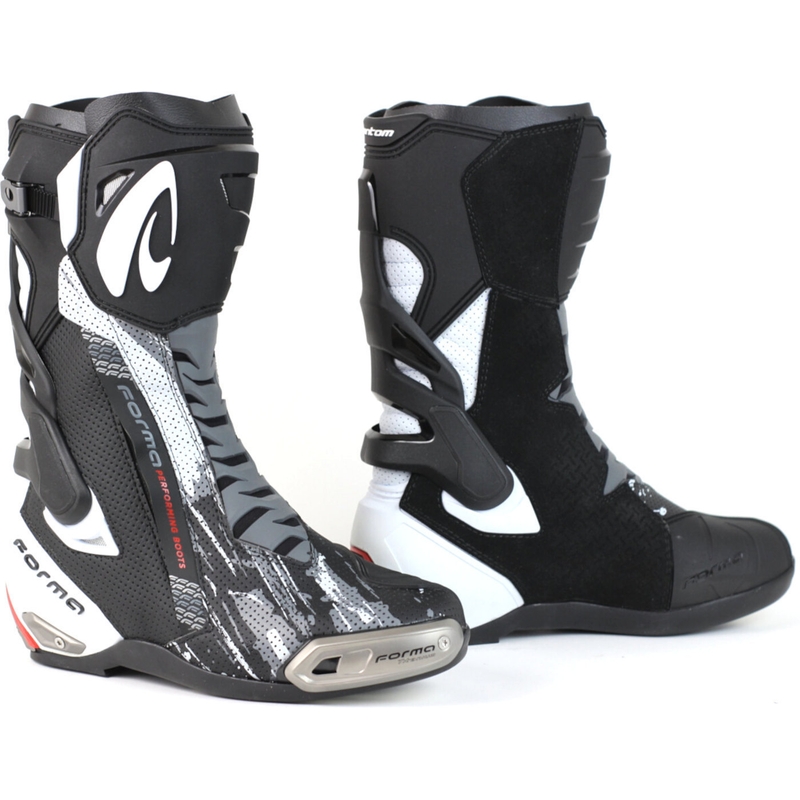Bottes de moto Forma Phantom Flow noires et blanches