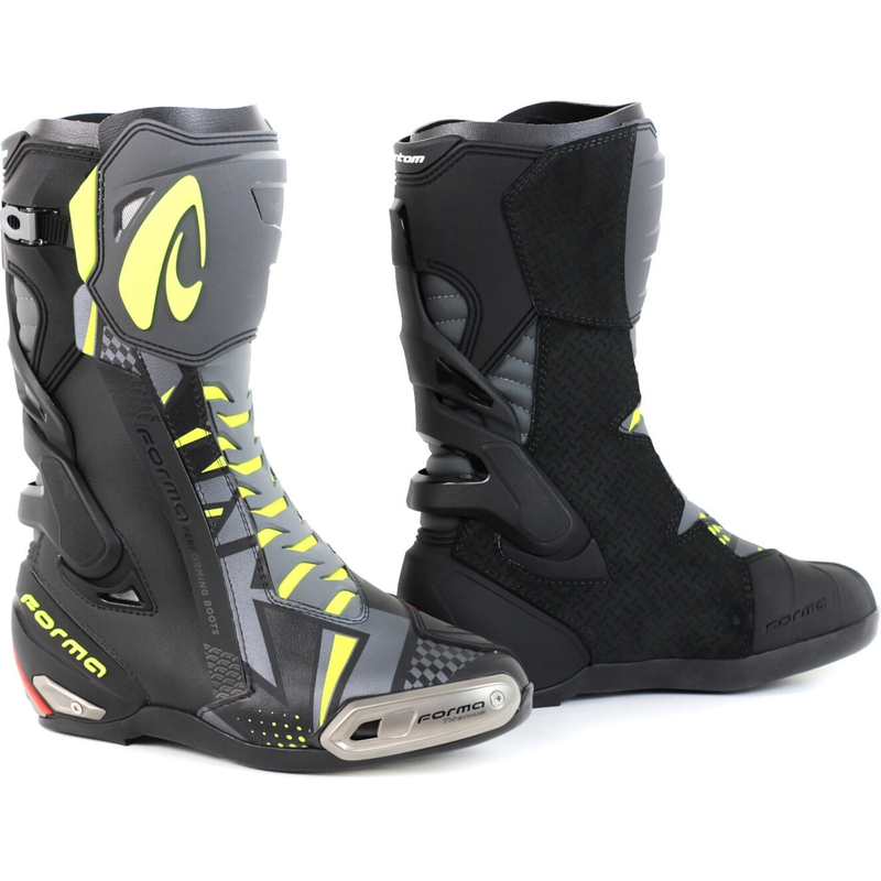 Bottes de moto Forma Phantom noir-gris-jaune fluo