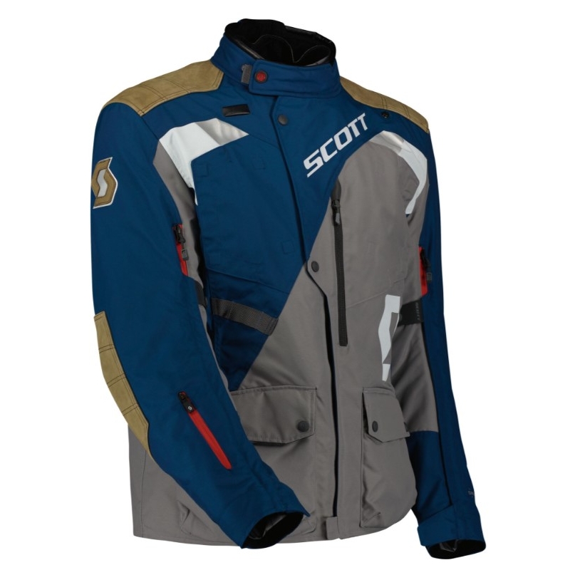 Veste moto SCOTT Dualraid Dryo gris-bleu soldes