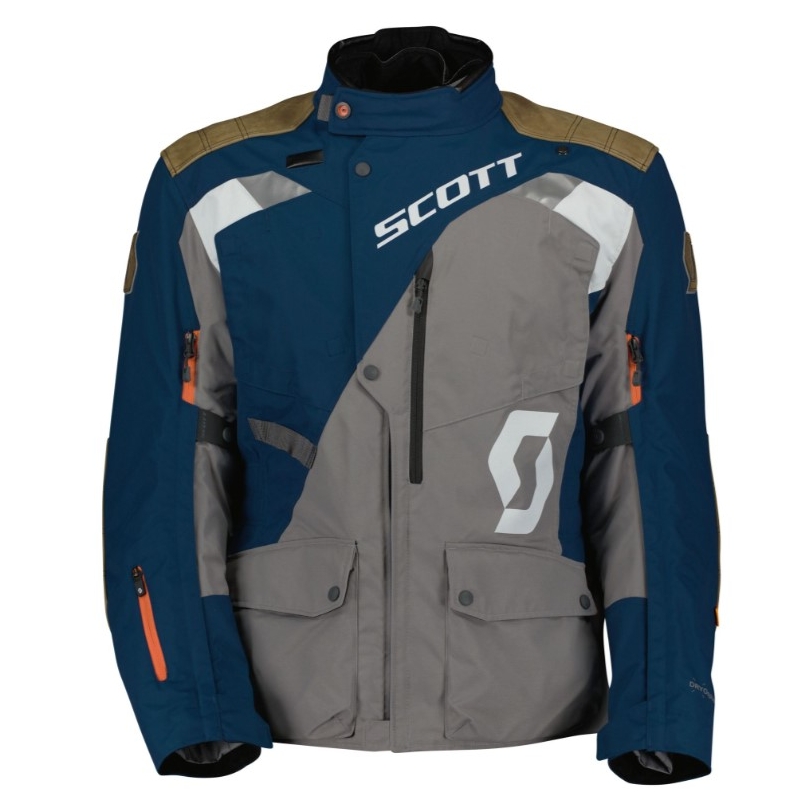 Veste moto SCOTT Dualraid Dryo gris-bleu soldes