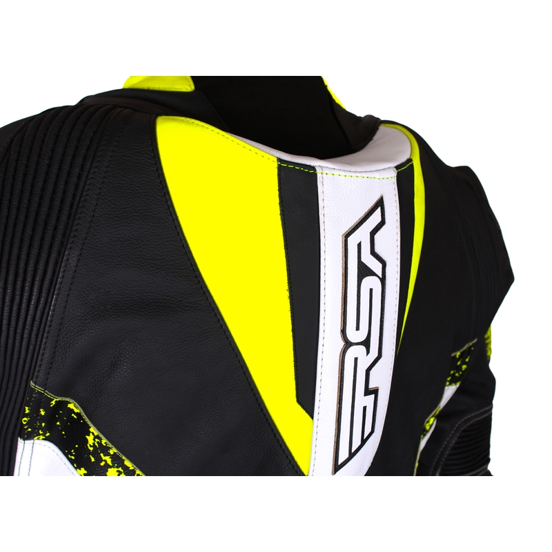 Combinaison moto RSA Imola 2 noir-blanc-jaune fluo soldes