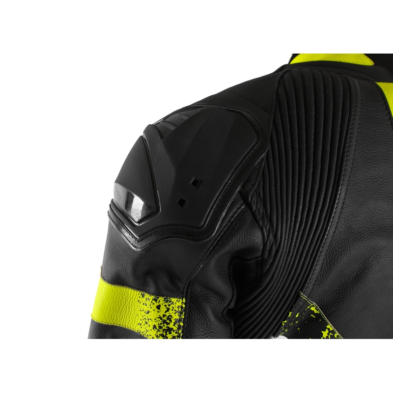 Combinaison moto RSA Imola 2 noir-blanc-jaune fluo soldes