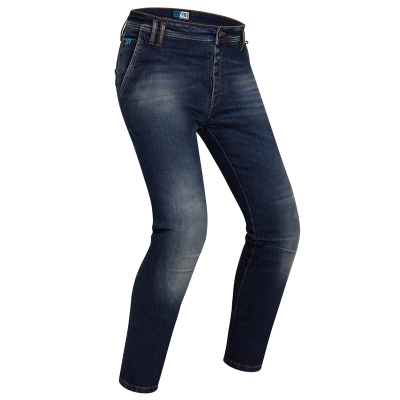 Jeans moto PMJ Russel bleu soldes