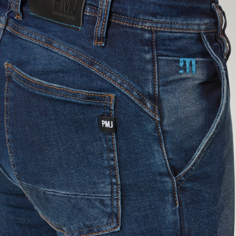 Jeans moto PMJ Russel bleu soldes