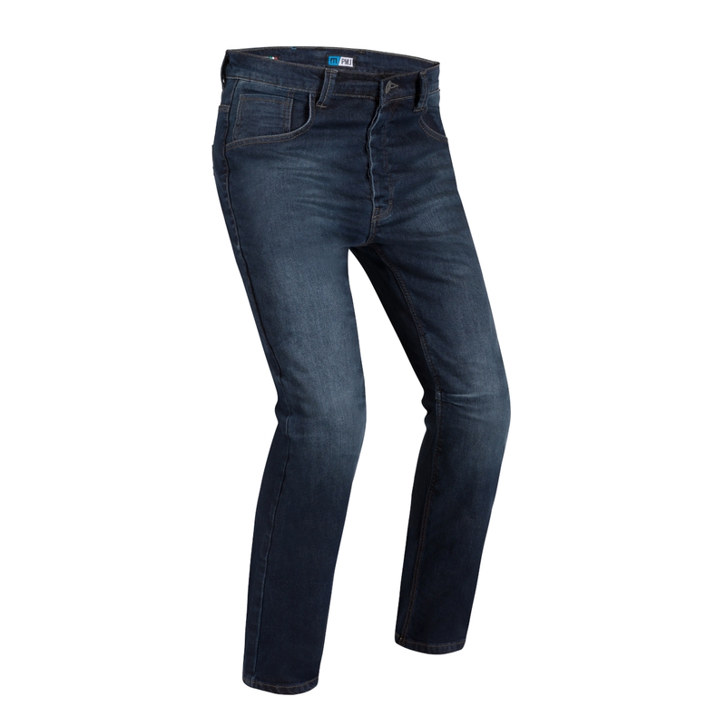 Jean moto PMJ Jackson bleu cropped soldes