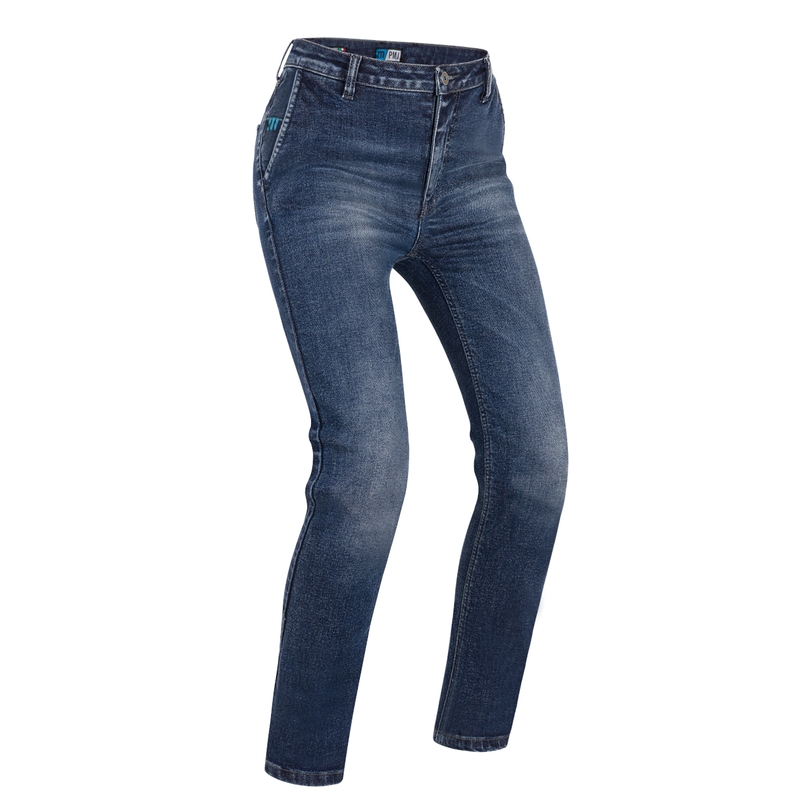 Jean moto femme PMJ Victoria bleu