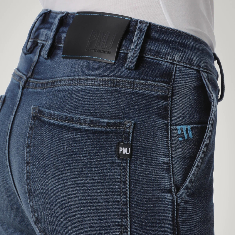 Jean moto femme PMJ Victoria bleu