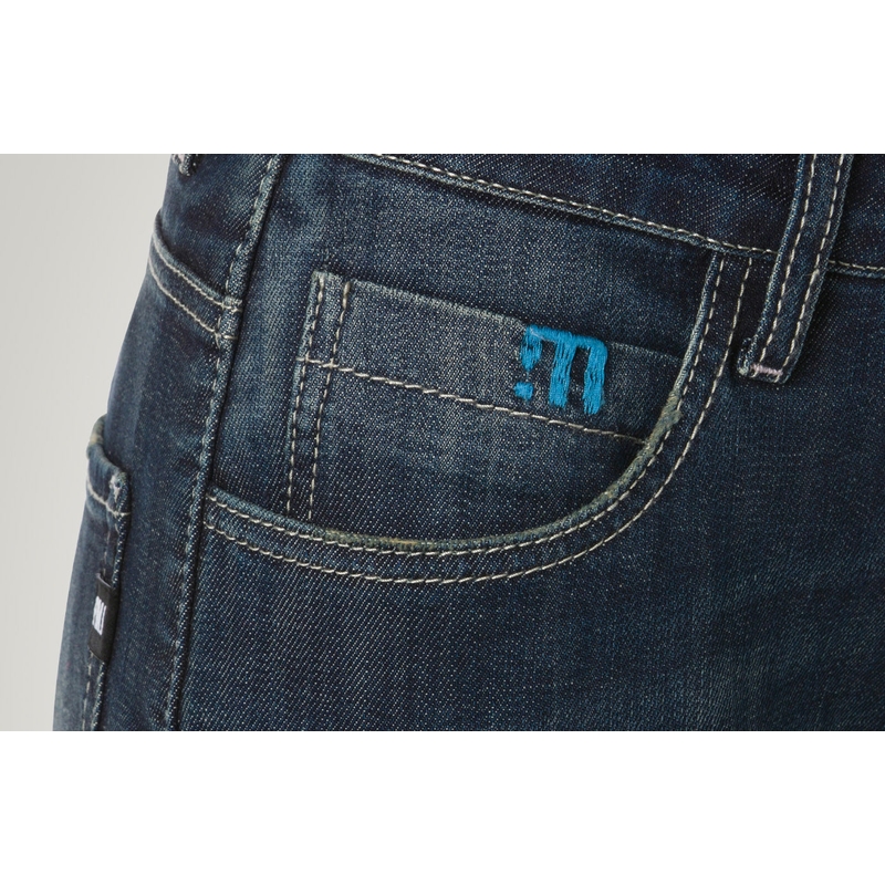Jean moto femme PMJ Jenny bleu soldes