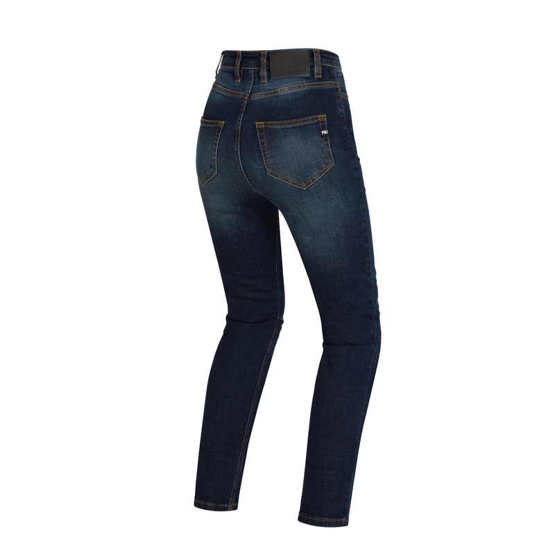 Jean moto femme PMJ Sara bleu soldes
