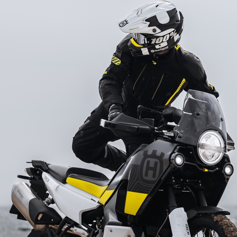 Veste de moto Rebelhorn Patrol noir-gris-jaune fluo