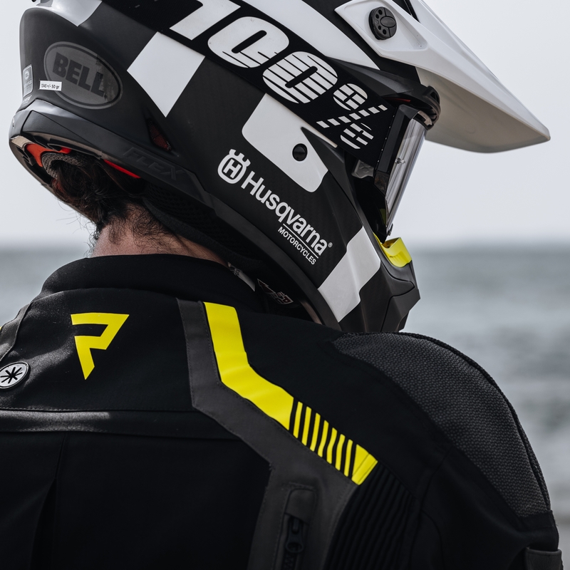 Veste de moto Rebelhorn Patrol noir-gris-jaune fluo