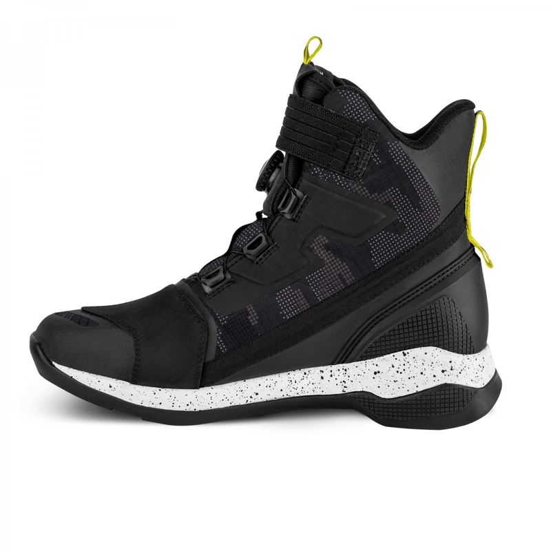 Bottes moto Shima Takeshi noir-camo-jaune fluo