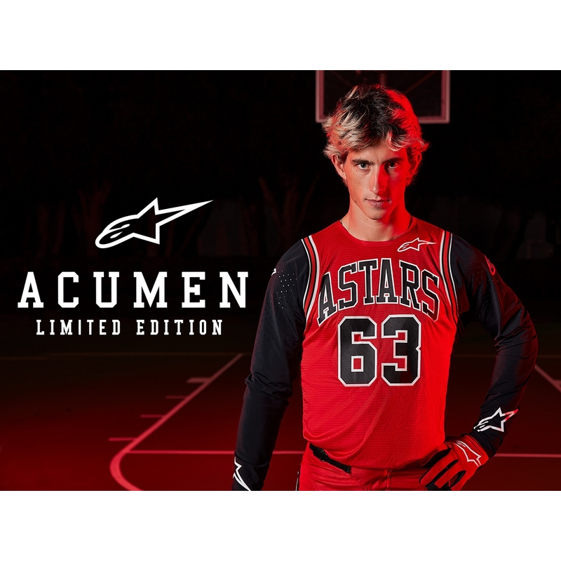 Maillot Motocross Enfants Alpinestars Racer Acumen Limited Edition Rouge, Noir et Blanc