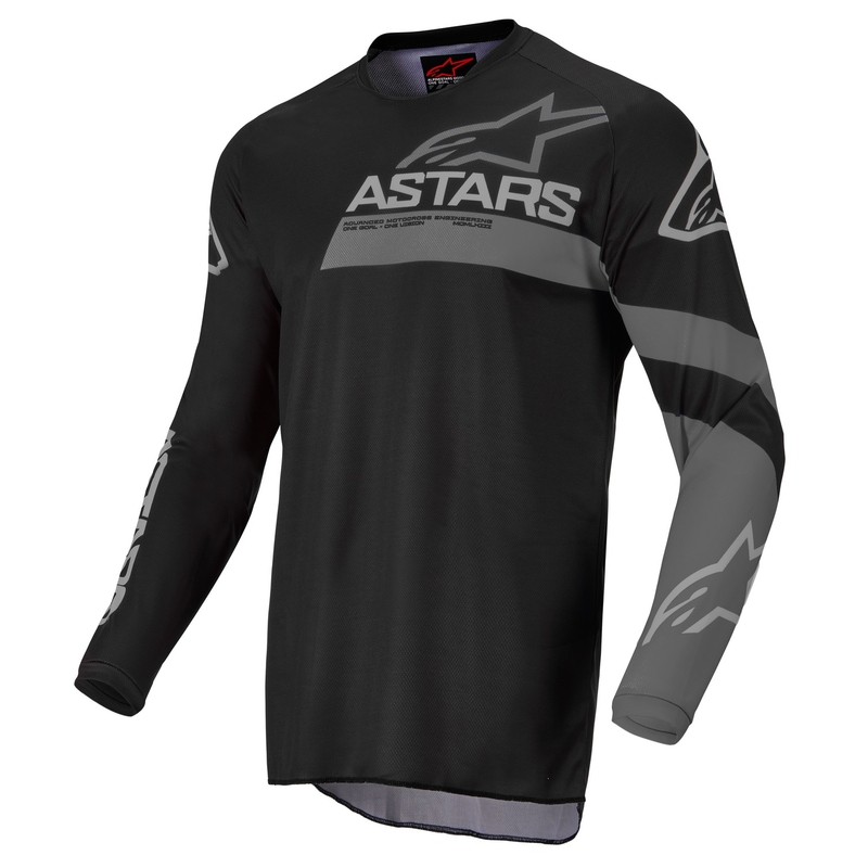 Maillot motocross enfant Alpinestars Racer Graphite noir et gris