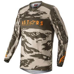 Maillot motocross enfant Alpinestars Racer Tactical camo vert-beige-orange