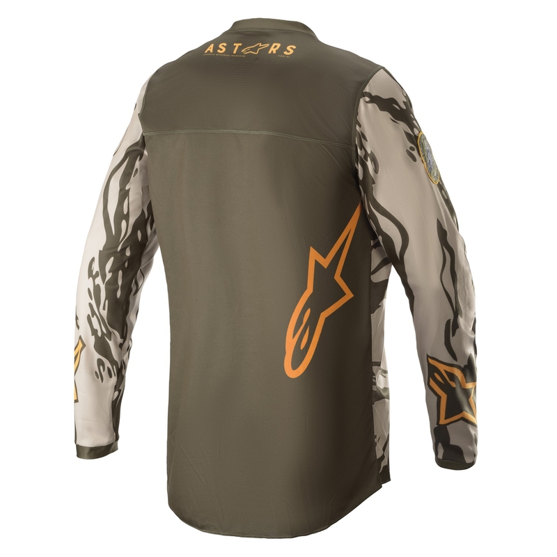 Maillot motocross enfant Alpinestars Racer Tactical camo vert-beige-orange