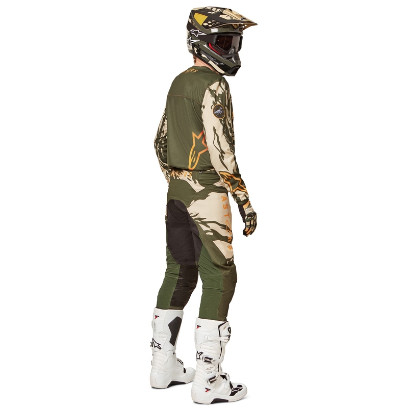Maillot motocross enfant Alpinestars Racer Tactical camo vert-beige-orange