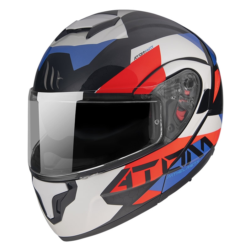 Casque moto MT Atom SV W17 A7 noir-rouge-bleu-blanc soldes