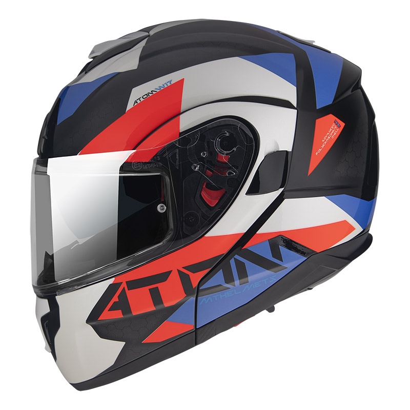 Casque moto MT Atom SV W17 A7 noir-rouge-bleu-blanc soldes