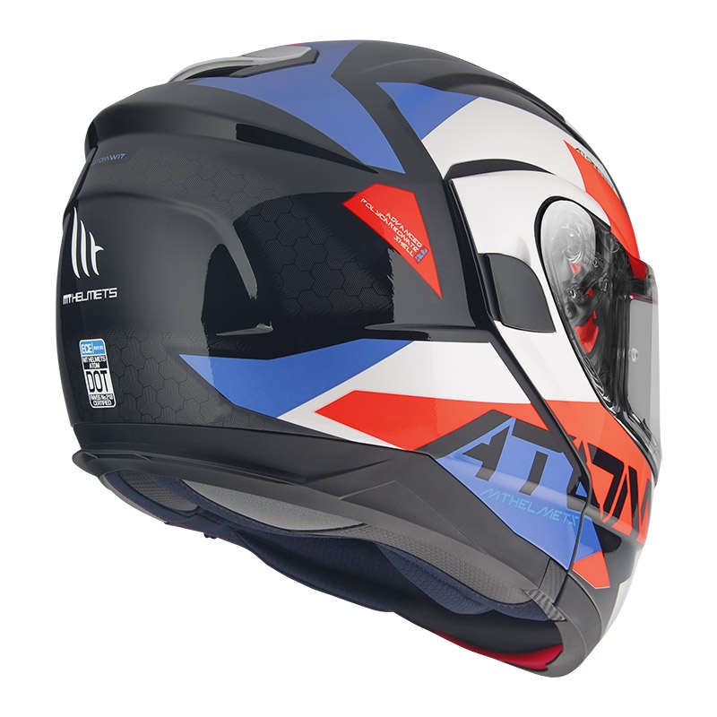 Casque moto MT Atom SV W17 A7 noir-rouge-bleu-blanc soldes