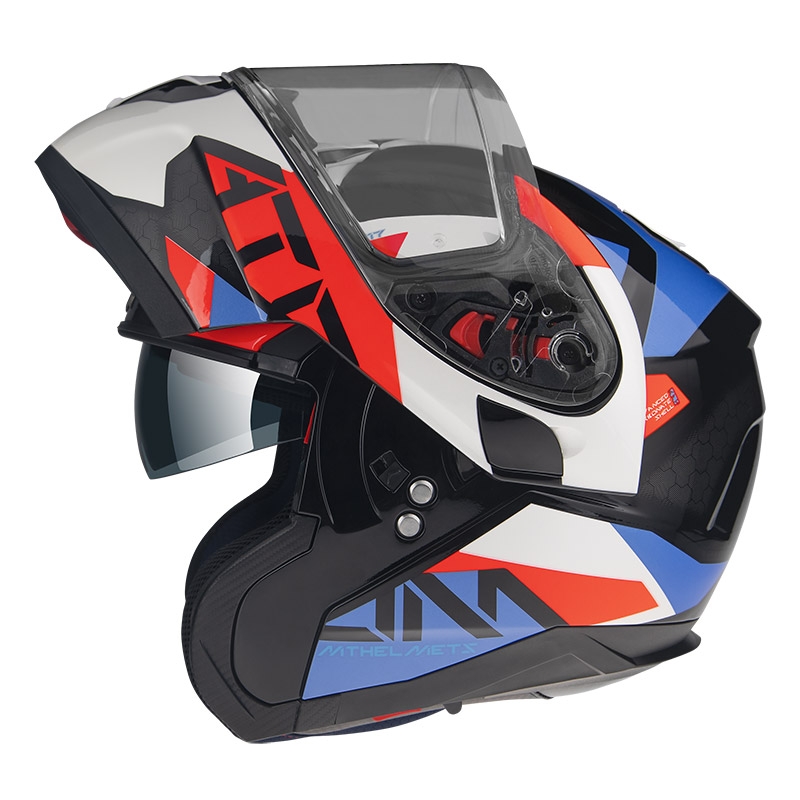 Casque moto MT Atom SV W17 A7 noir-rouge-bleu-blanc soldes