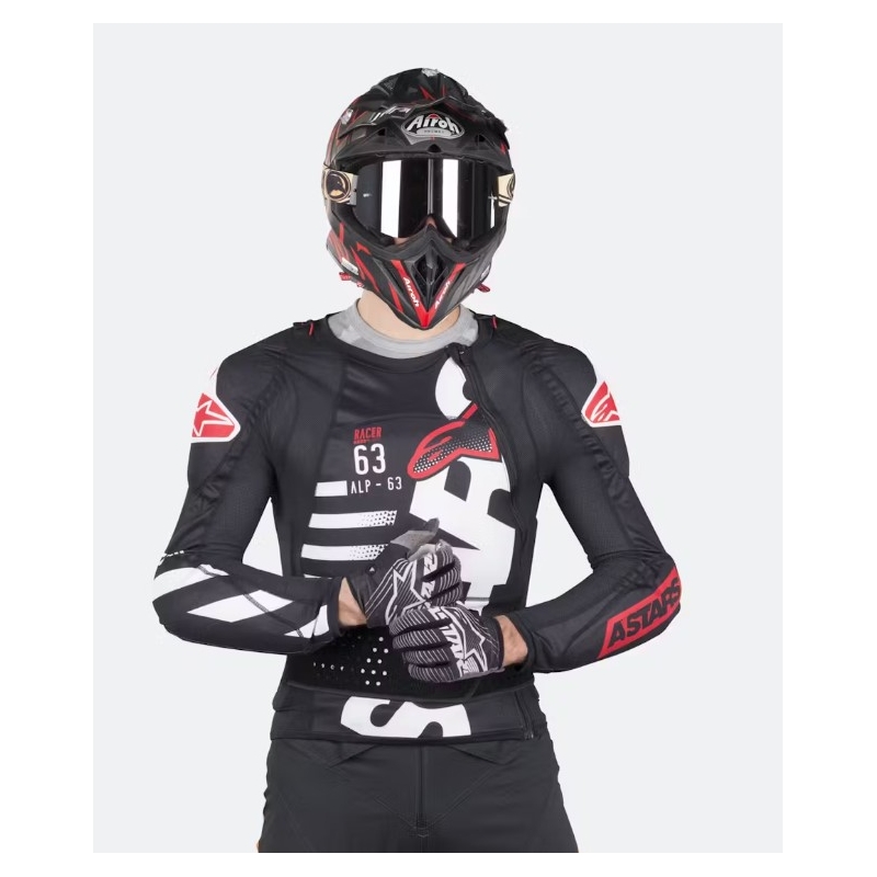 Alpinestar Sequence Protection Protège-corps noir, blanc et rouge