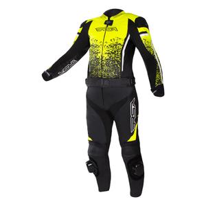 Combinaison de moto RSA GT2 noir-blanc-jaune fluo soldes