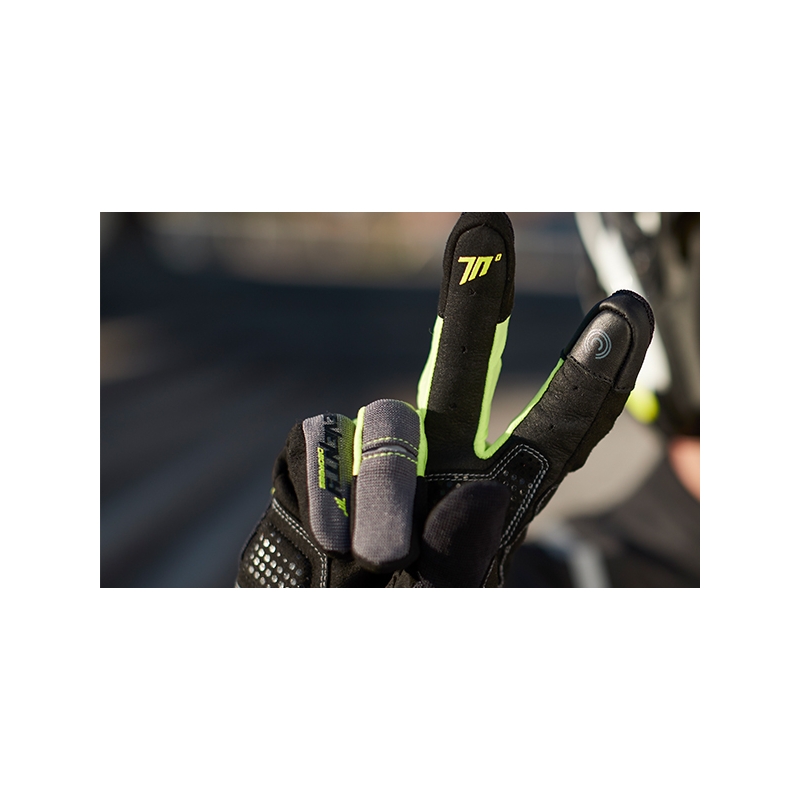 Gants moto SEVENTY DEGREES SD-C48 noir-jaune fluo