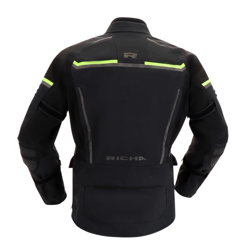 Veste moto RICHA Atlantic 2 Gore-Tex noir-jaune fluo soldes