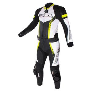 Combinaison moto RSA Imola 2 noir-blanc-jaune fluo soldes