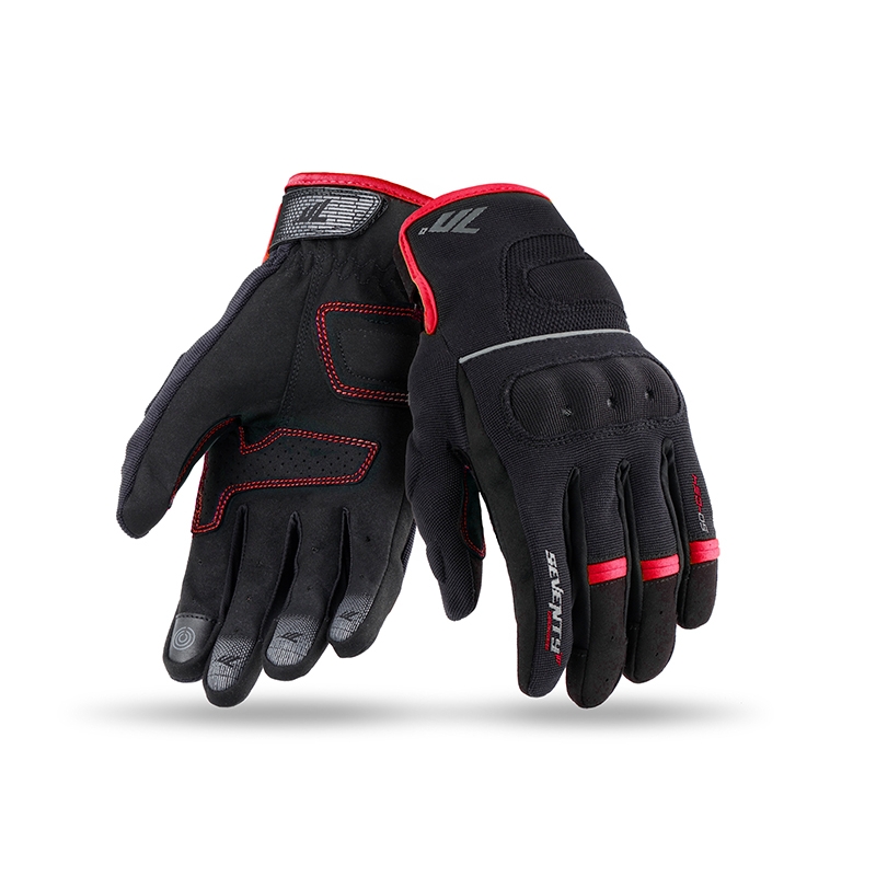 Gants moto SEVENTY DEGREES SD-C54 noir-rouge