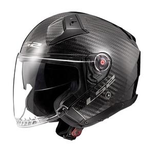 Casque moto ouvert LS2 OF603 Infinity II Carbon-06 noir brillant