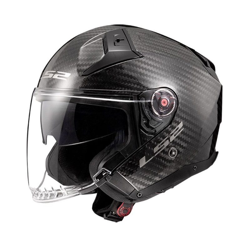 Casque moto ouvert LS2 OF603 Infinity II Carbon-06 noir brillant