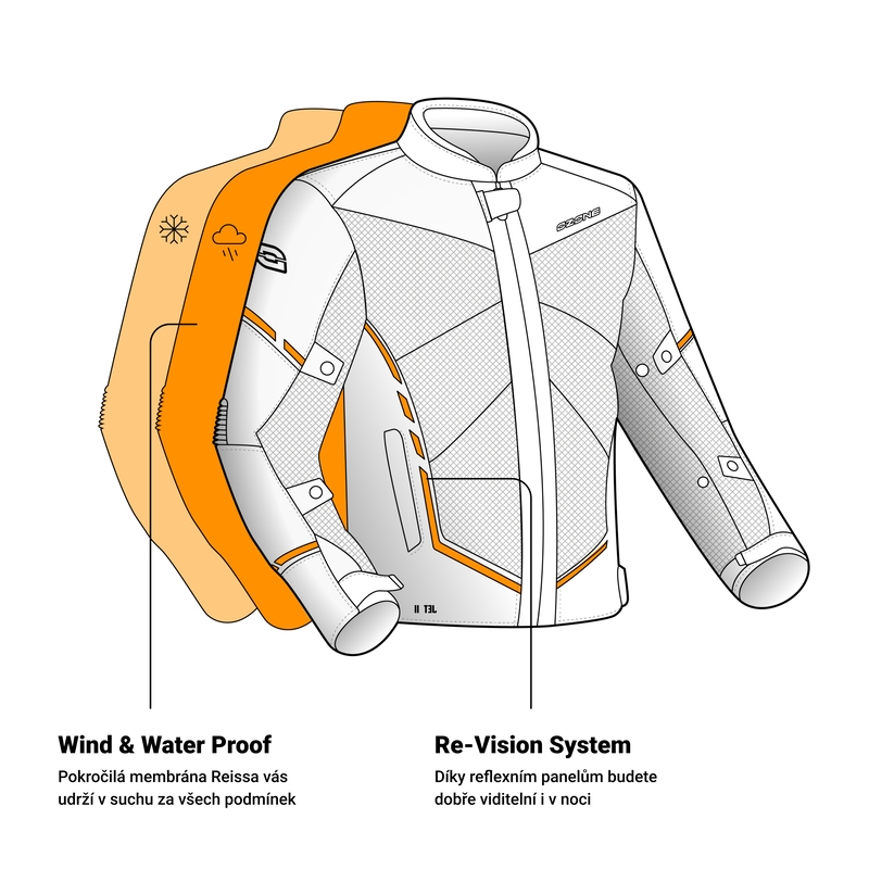 Veste moto Ozone Jet II noir-jaune fluo soldes