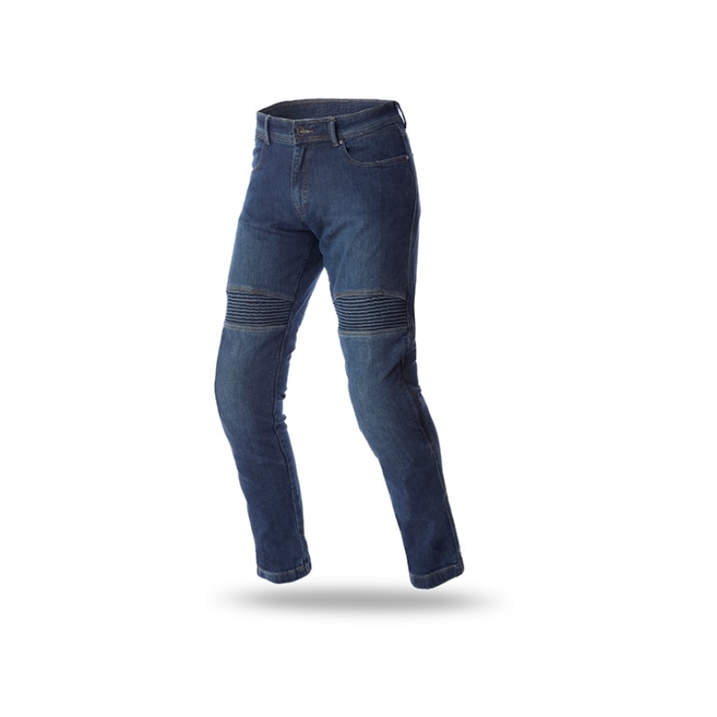Jeans moto SEVENTY DEGREES SD-PJ6 bleu