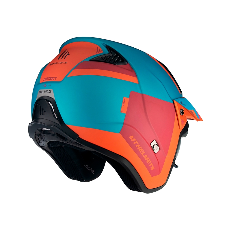 MT District SV Analog D24 casque moto open trial rouge-bleu-orange