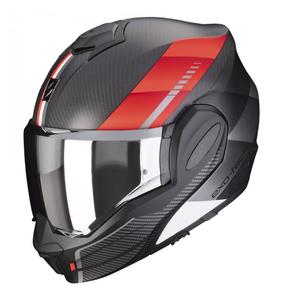 Casque modulable Scorpion EXO-TECH EVO Carbon Genus noir-rouge mat