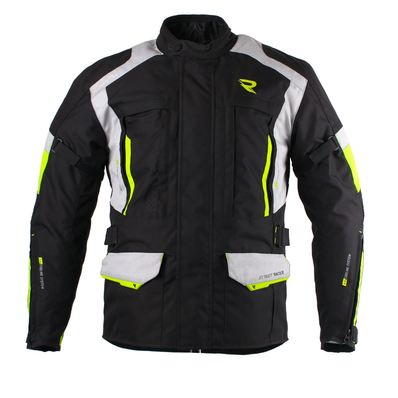 Bunda na motorku Street Racer Cool černo-šedo-fluo-žlutá výprodej