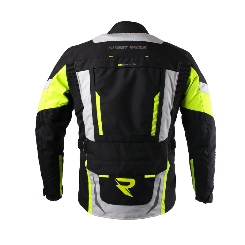 Bunda na motorku Street Racer Cool černo-šedo-fluo-žlutá výprodej