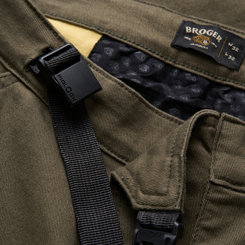 BROGER Alaska II jeans moto vert olive soldes