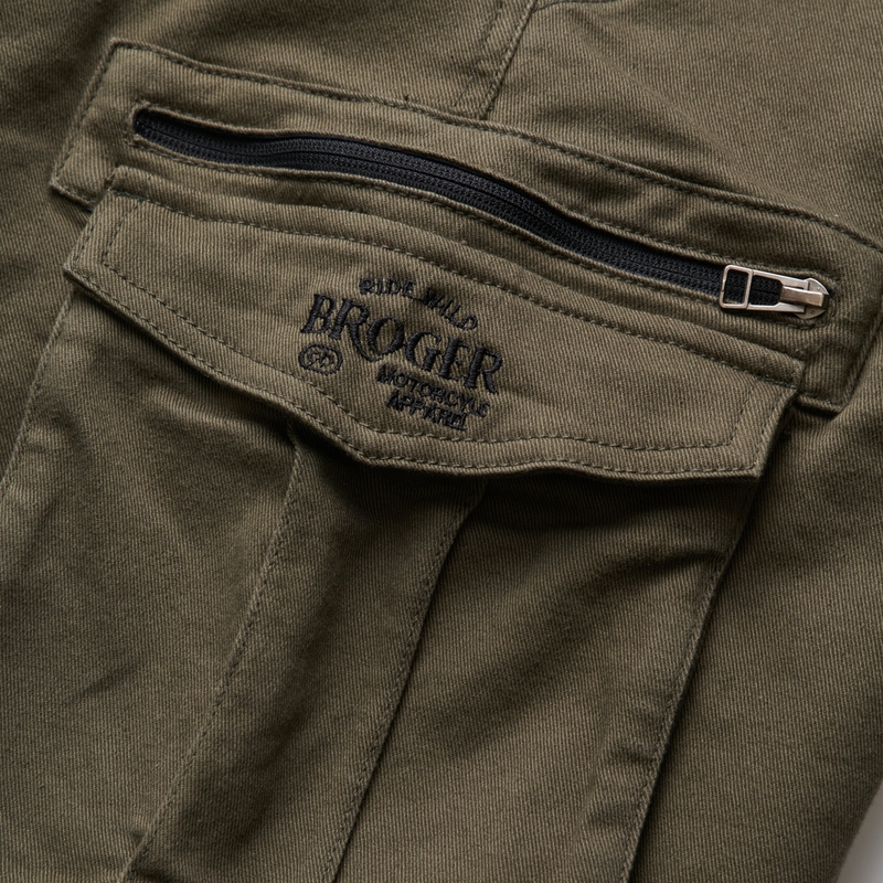 BROGER Alaska II jeans moto vert olive soldes