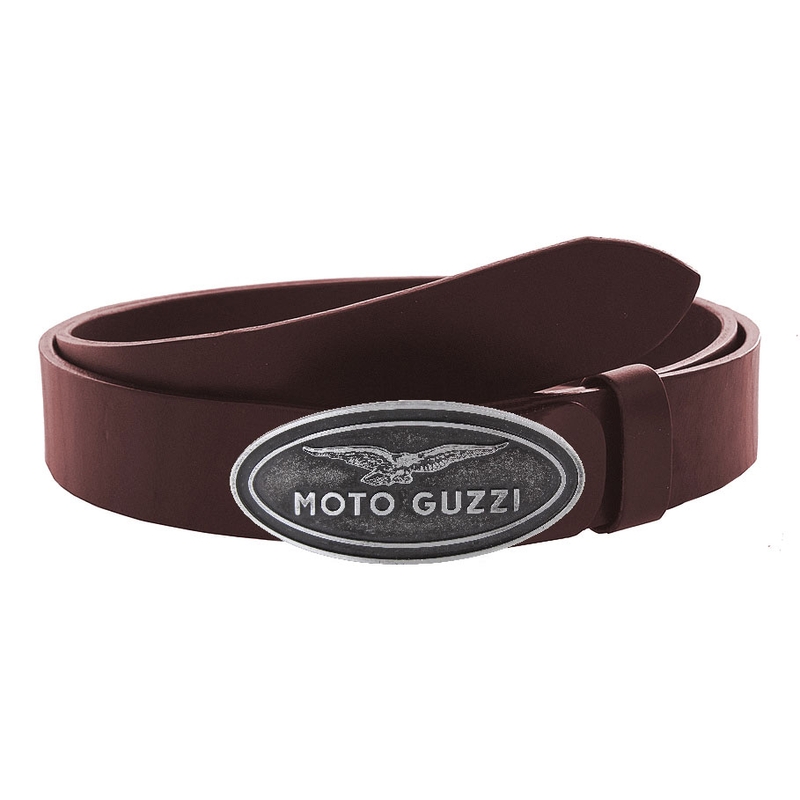 Moto Guzzi ceinture en cuir marron avec boucle