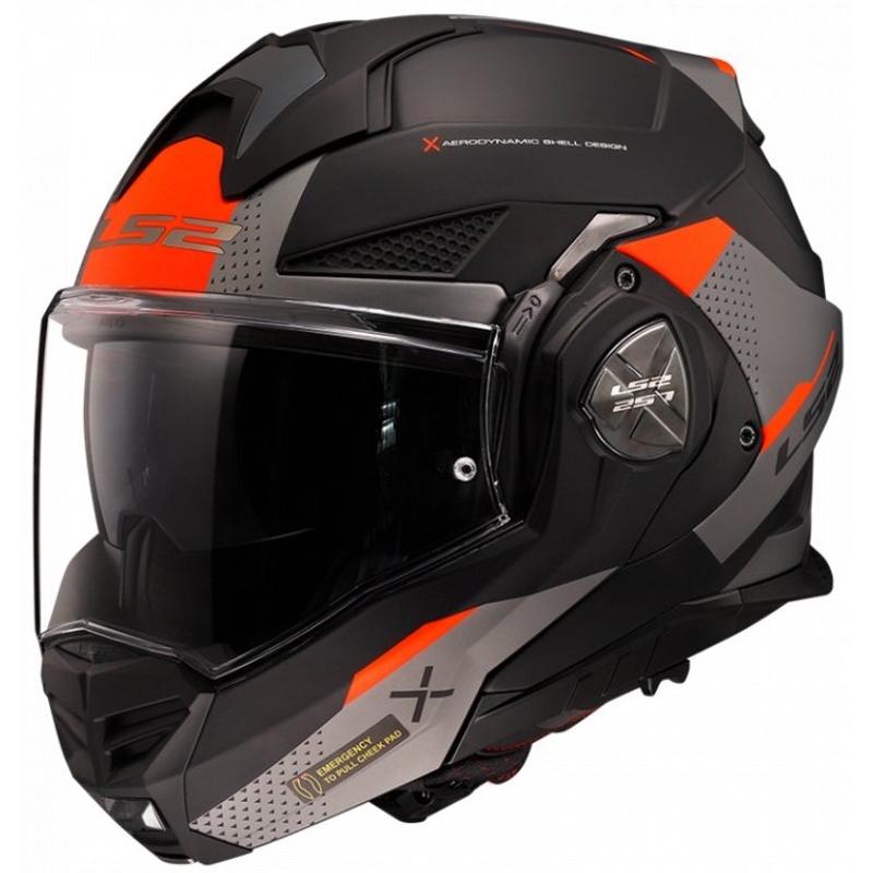 Casque de moto modulable LS2 FF901 Advant X Oblivion noir-rouge-titane