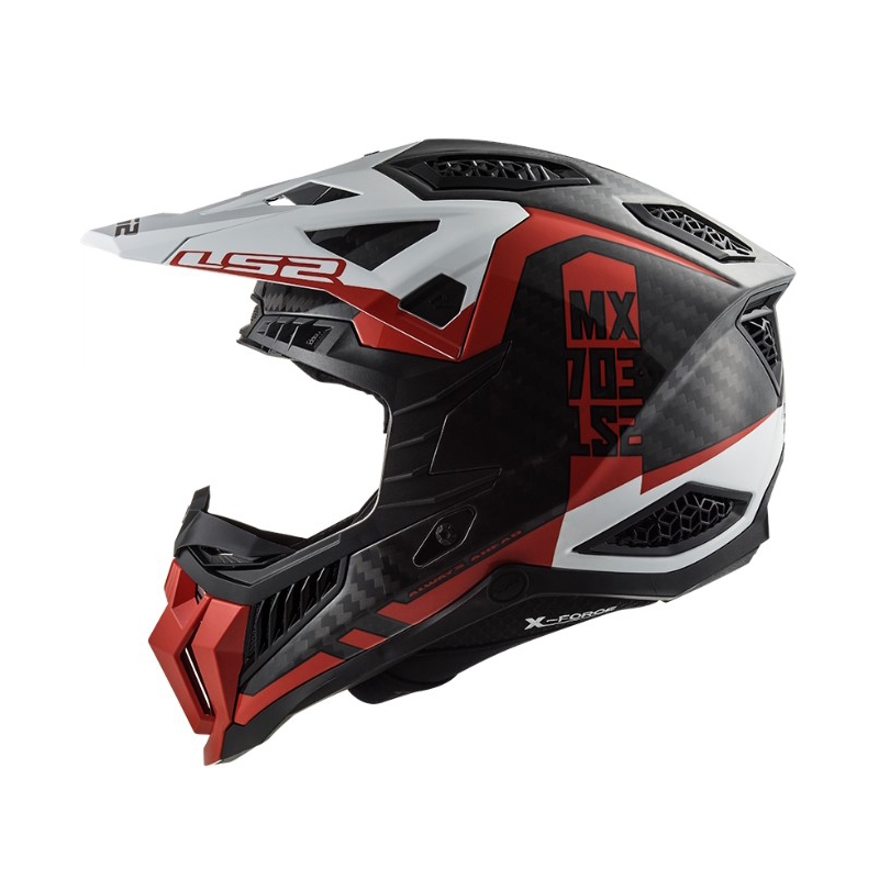Casque motocross LS2 MX703 C X-Force Victory noir-rouge-blanc