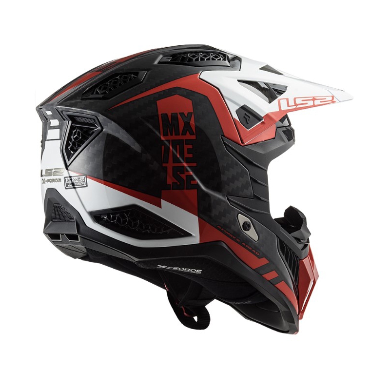 Casque motocross LS2 MX703 C X-Force Victory noir-rouge-blanc