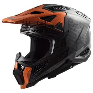 Casque motocross LS2 MX703 C X-Force Victory noir-titane-orange