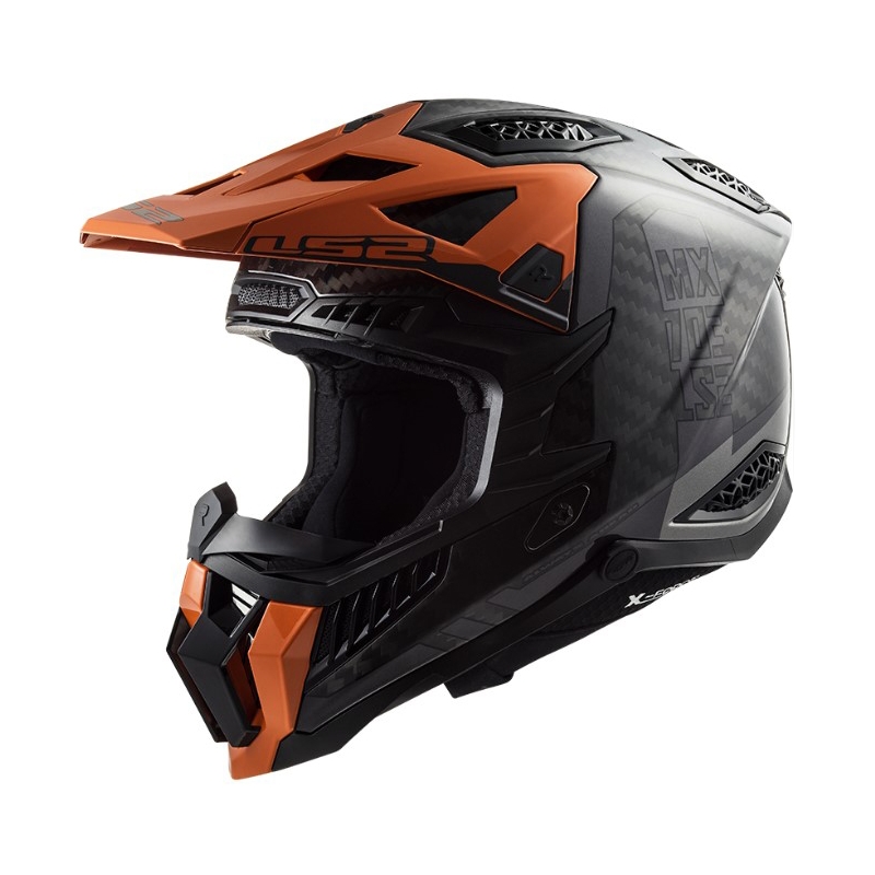 Casque motocross LS2 MX703 C X-Force Victory noir-titane-orange