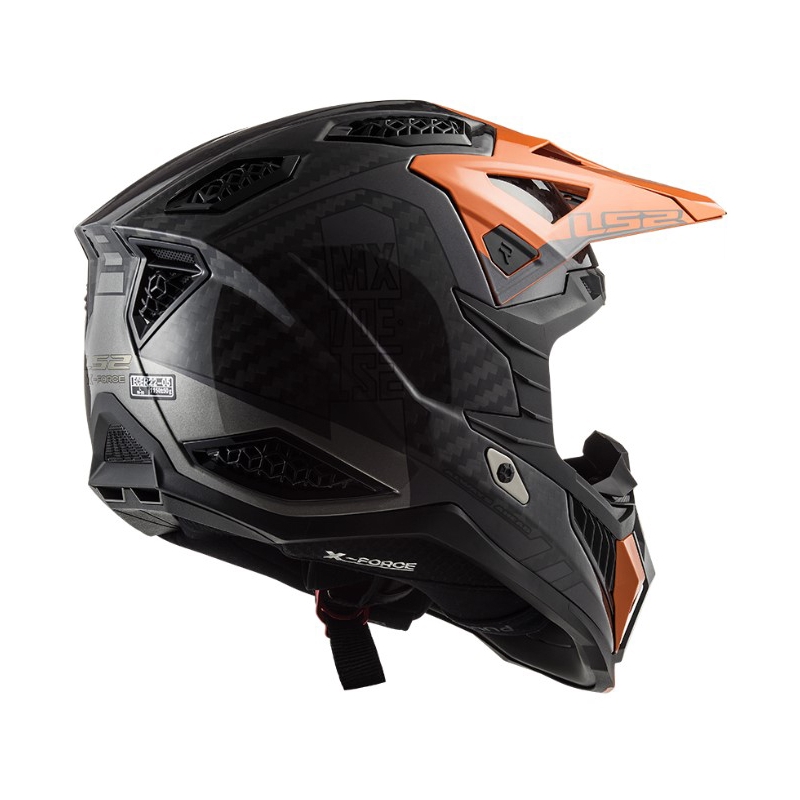 Casque motocross LS2 MX703 C X-Force Victory noir-titane-orange