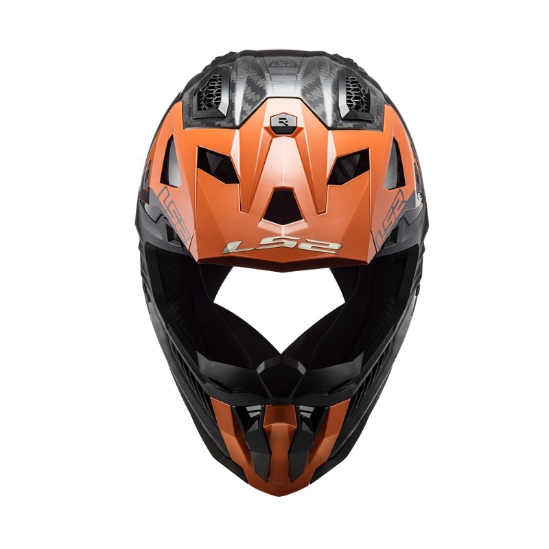 Casque motocross LS2 MX703 C X-Force Victory noir-titane-orange